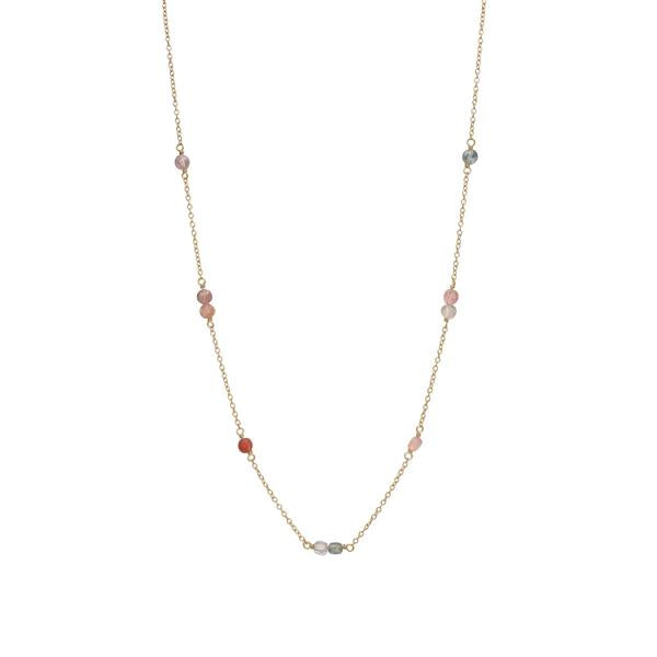 Paloma kæde med Pink Spinel - guldbelagt