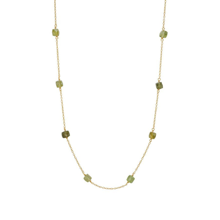 Salome kæde med Grøn Granat - guldbelagt