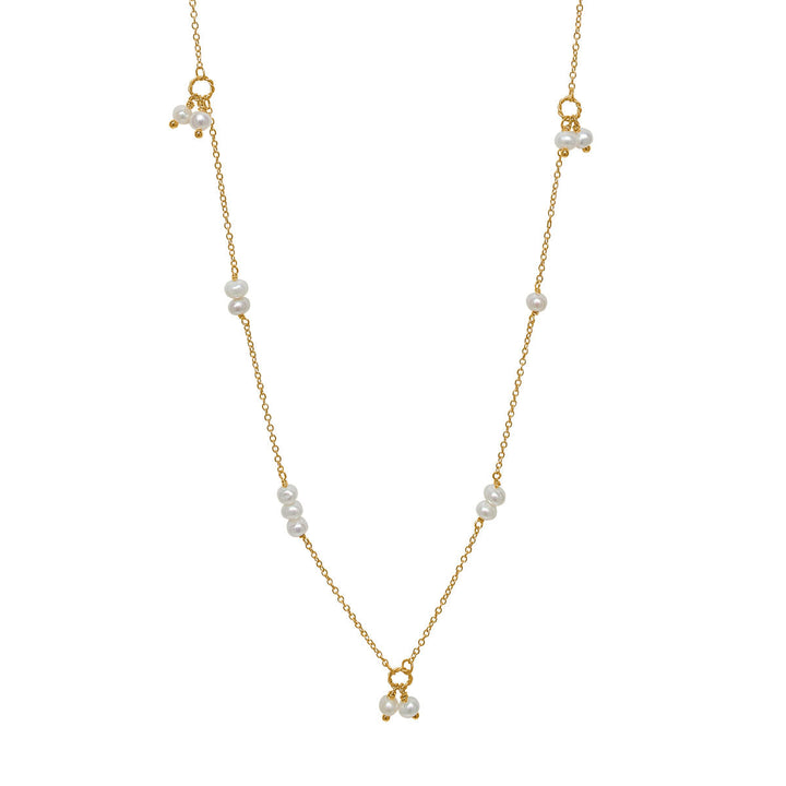 Eiffel kæde med Perle 60cm - guldbelagt
