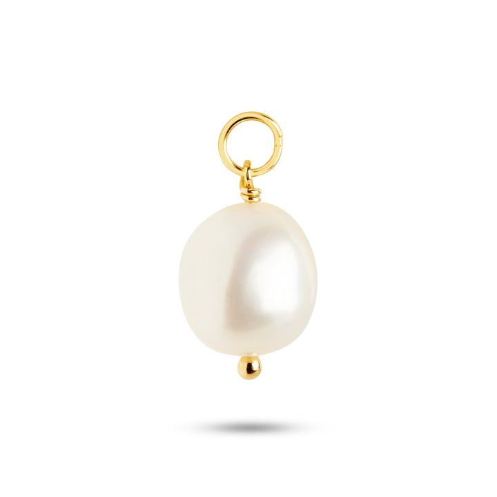 Balloon charm med hvid Perle - guldbelagt