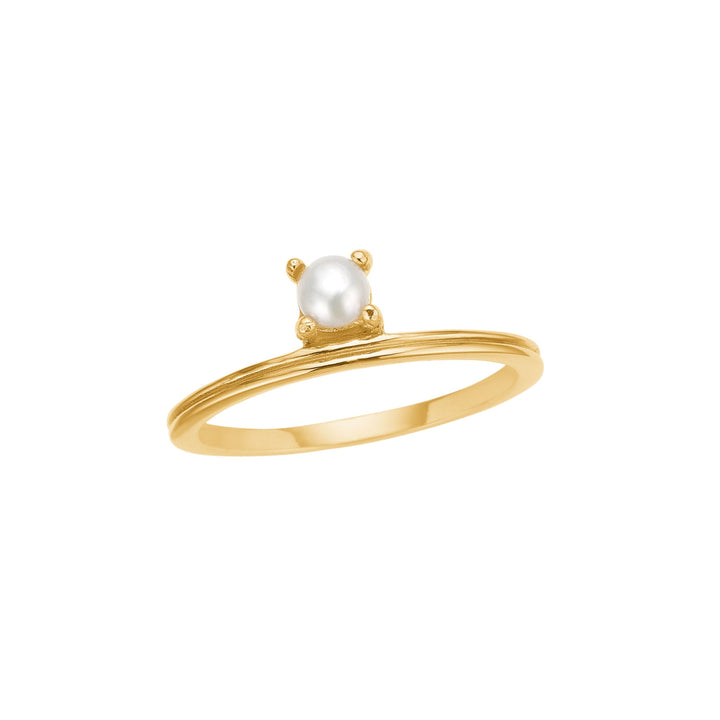 Unicorn ring med Perle - guldbelagt