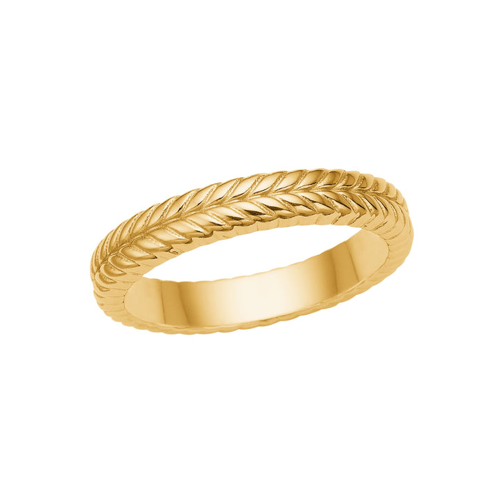 Fishbone ring 4mm - guldbelagt