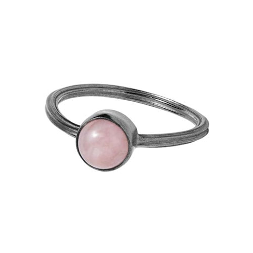 Archive ring med Pink Opal - oxideret sølv