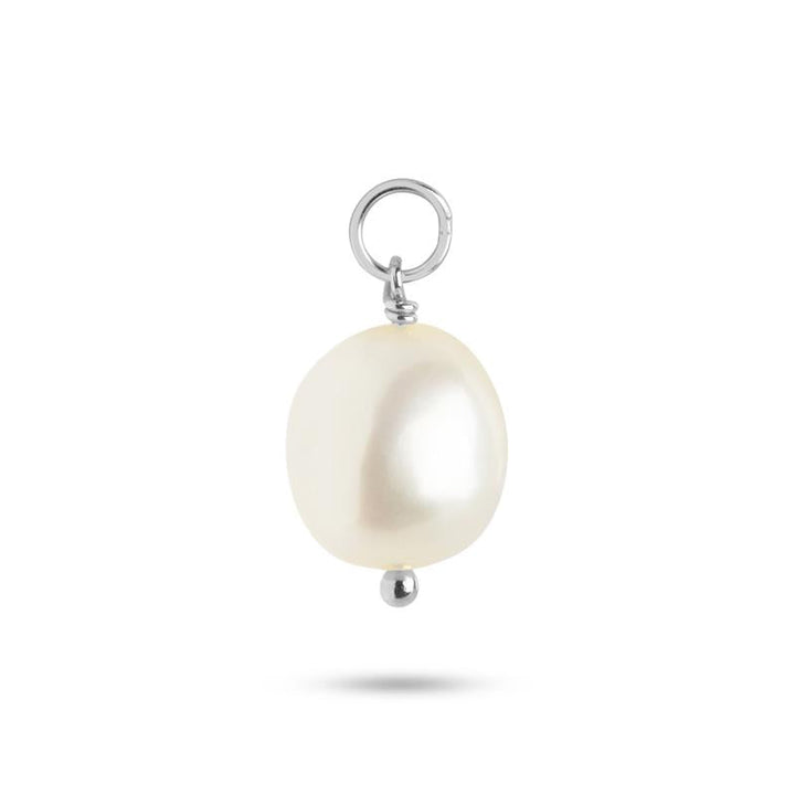 Balloon charm med hvid Perle - sølv