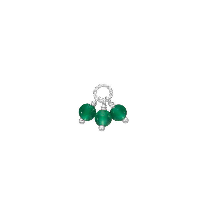 Triad charm med Grøn Agat - sølv