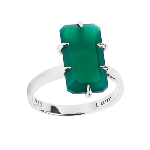 Courage ring med Grøn Agat - sølv