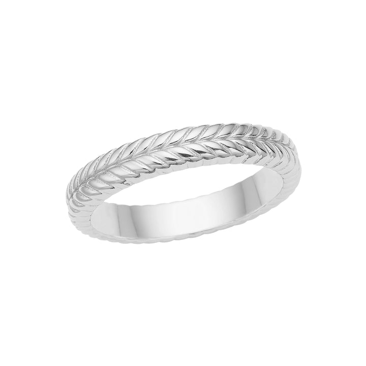 Fishbone ring 4mm - sølv